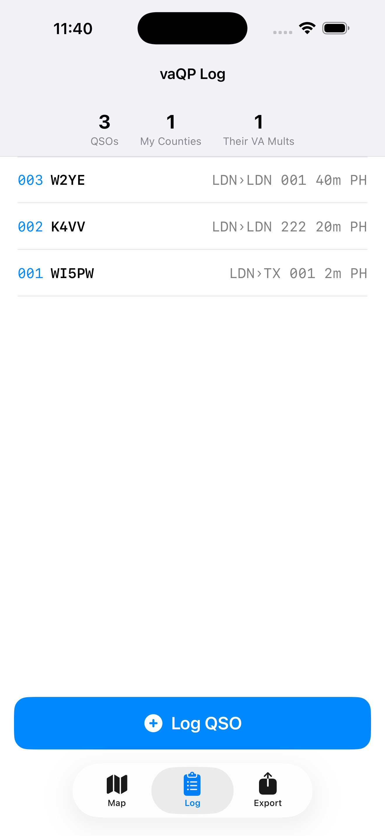 vaQP log entry